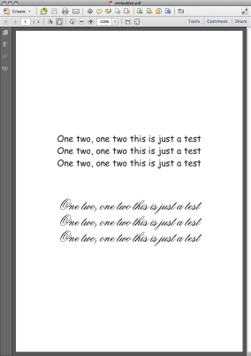 A PDF with embedded fonts